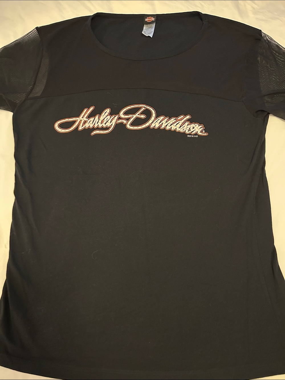 Harley-Davidson Black Short Sleeve Top with Script Logo